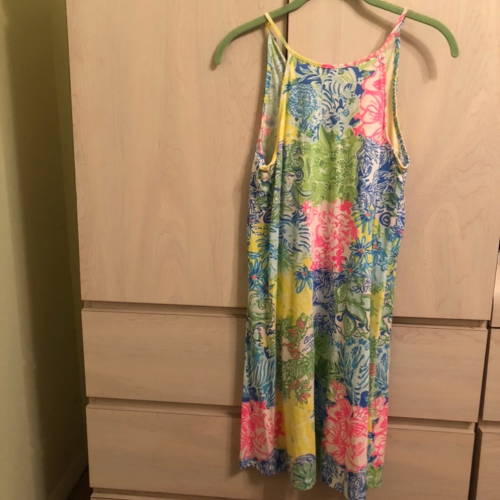 New LillyPulitzer Spaghetti Floral Tropical Dress w/ Tassel Tie Back Detail
